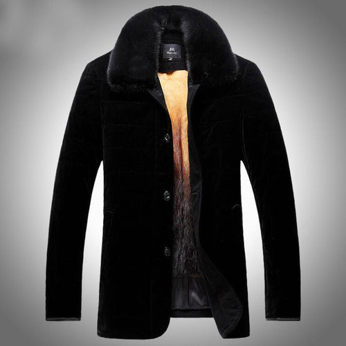 2017 New Warm Men Fur Coats Genuine Natural Velvet Winter Snow Animal Fur Motorcycle Jackets G0003