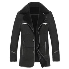 Russian Winter Thick Leather Garment Business Casual Leather Jacket Lapel Cashmere Lined High Quality Warm leather Coat Big size