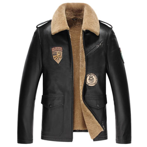 2017 New Men Bomber Coats Genuine Sheepskin Natural Leather Motorcycle Luxury Jacket G0009