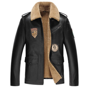 2017 New Men Bomber Coats Genuine Sheepskin Natural Leather Motorcycle Luxury Jacket G0009