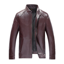 100% genuine leather jacket men red soft sheepskin  jacket  fashion genunie leather jacket/coat men