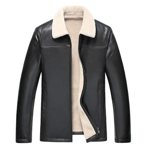 2017 New Fashion Male Leather Jacket Plus Size XXXL 4XL  Black Orange Mens  Collar genuine Coats