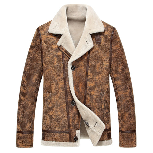 Men's Brand luxury fur leather Jacket Man Fur Winter coat warm Leather Outwear New 2017 Fashion