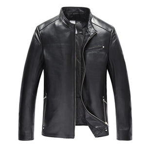 2017 New Sheepskin Men Jacket Natural Genuine Leather Fashion Casual Motorcycle Hip Hop Jacket