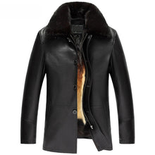 2016 New Real Sheepskin Veste En Cuir Veritable Hommes Gold Mink Liner Detachable Fur Collar Genuine Leather Winter Jackets Mens