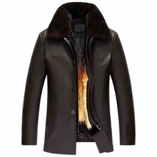 2016 New Real Sheepskin Veste En Cuir Veritable Hommes Gold Mink Liner Detachable Fur Collar Genuine Leather Winter Jackets Mens