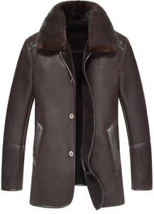 2017 Winter Brand New Genuine Leather Thick Warm Wool Liner Men's Suede cowkin and sheepskin Leather Coat Winter Leather Jacket