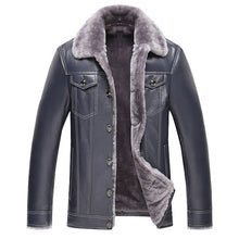 Fashion Men Leather Coat Winter Jacket Warm 2016 Brand Design Fur Thicken Turn-down Collar Leather Jacket Z2025-Euro