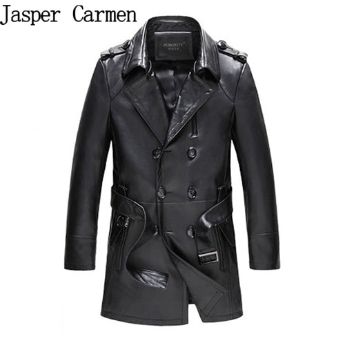 Free Shipping  Men's New Suit Sheep Leather Jacket Man Autumn and Winter  Mens Fashion Slim Length Medium Waist Leather Coat 717