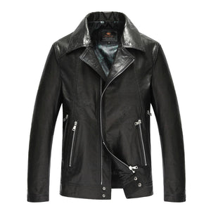 Fashion Motorcycle Leather Jacket genuine Leather Jacket Men 's Goat Leather Casual Leather