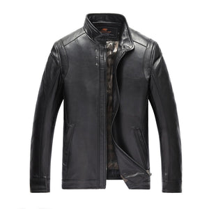 Brand Mens Genuine Leather Jackets 100% sheepskin Black M-4XL  Leather & Suede Men Genuine Leather Jaket Coats