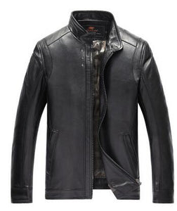 Brand Mens Genuine Leather Jackets 100% sheepskin Black M-4XL  Leather & Suede Men Genuine Leather Jaket Coats