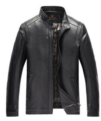 Brand Mens Genuine Leather Jackets 100% sheepskin Black M-4XL  Leather & Suede Men Genuine Leather Jaket Coats