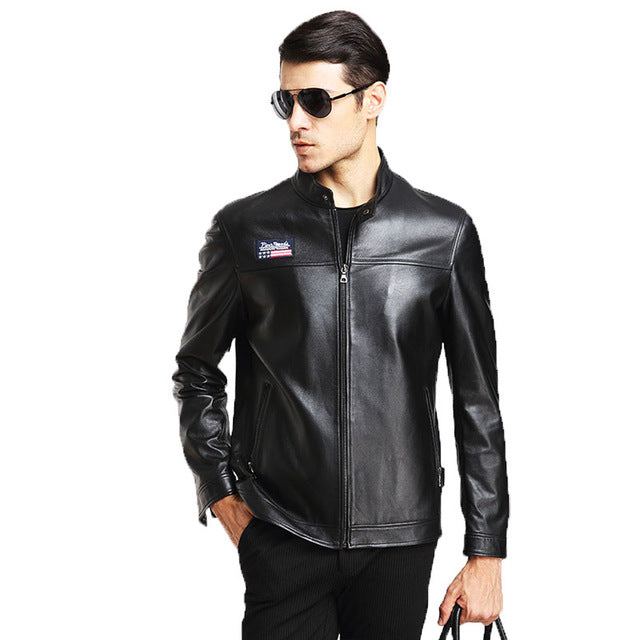 100% Brand Genuine Leather Jacket Male Plus Size 4XL/5XL Man Leather Jacket  Jaquetas Masculinas Inverno Couro Motorcycle Coat