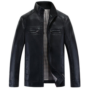 2015 Winter Fashion Men Leather Jacket Plus Size M-3XL Casual Snow Winter Warm Leather Coats F1520