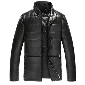 100% Sheepskin Genuine Leather Jacket Male 2016 Brand Men's Slim Causal Motorcycle Jacket jaqueta de couro masculina MC1673