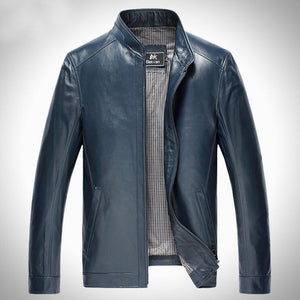 2017 New Men's Slim Genuine Leather Natural Sheepskin Jacket  Fashion Casual Designer Brand O-neck Jackets G0006