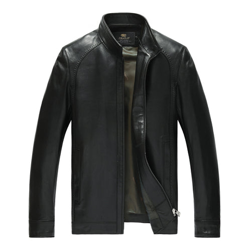 Factory Men's Genuine Leather Jacket For Men Real Matte Goat Skin Sheepskin Fashion Brand Black Male Coat Plus Size 4XL