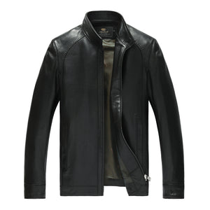 Factory Men's Genuine Leather Jacket For Men Real Matte Goat Skin Sheepskin Fashion Brand Black Male Coat Plus Size 4XL