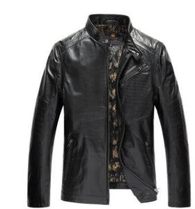 Brand Mens Genuine Leather Jackets 100% Goatskin Black M-4XL Spring Leather & Suede Men Genuine Leather Jaket Coats