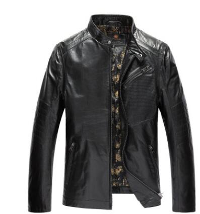 Brand Mens Genuine Leather Jackets 100% Goatskin Black M-4XL Spring Leather & Suede Men Genuine Leather Jaket Coats