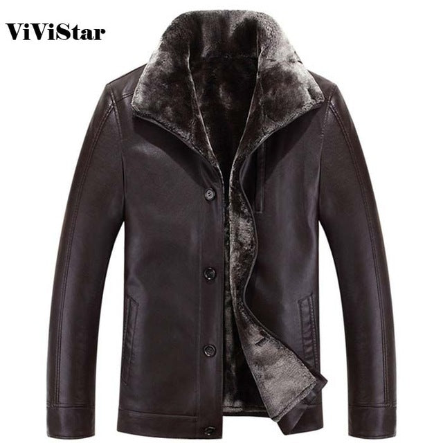 2015 New Winter Warm Motorcycle Leather Jacket High Quality Brand New Man Fashion Leather Coats F1507