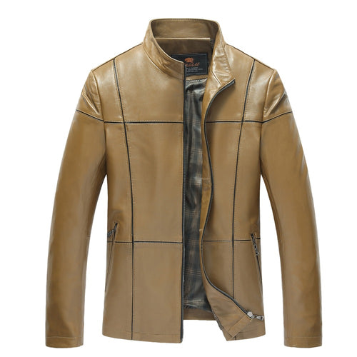 High Quality Genuine Leather Jackets Men Coats Genuine Sheepskin Brand Black Male Motorcycle Leather Jacket Winter Coat Men 2016