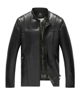 High Quality Genuine Leather Jackets Men Coats Genuine Sheepskin Brand Black Male Motorcycle Leather Jacket Winter Coat Men 2016