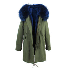 raccoon fur hooded coat parkas