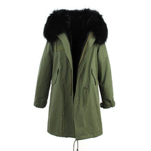 raccoon fur hooded coat parkas