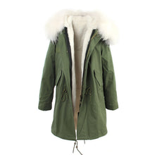 raccoon fur hooded coat parkas