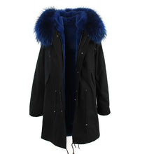 raccoon fur hooded coat parkas