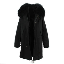 raccoon fur hooded coat parkas