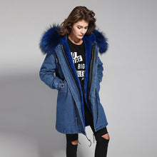 raccoon fur hooded coat parkas