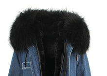 raccoon fur hooded coat parkas