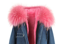 raccoon fur hooded coat parkas