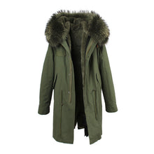 raccoon fur hooded coat parkas