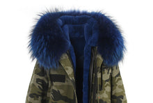 raccoon fur hooded coat parkas