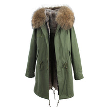 raccoon fur hooded coat parkas