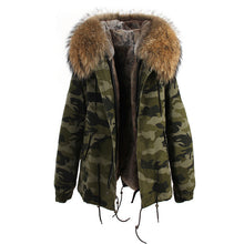 winter  raccoon fur collar hooded coat parkas jacket