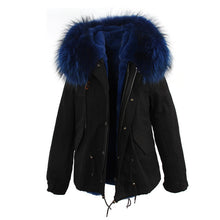 winter  raccoon fur collar hooded coat parkas jacket