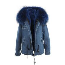 winter  raccoon fur collar hooded coat parkas jacket