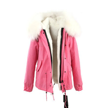 winter  raccoon fur collar hooded coat parkas jacket