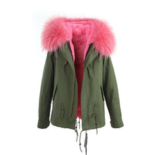 winter  raccoon fur collar hooded coat parkas jacket