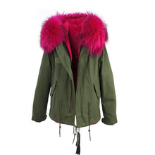 winter  raccoon fur collar hooded coat parkas jacket
