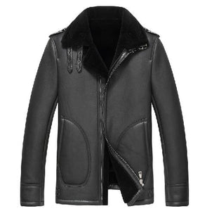 2017 Men's Genuine Leather Jacket For Men Real Matte Goat Skin Sheepskin Fashion Brand Black Male Coat Plus Size 4XL