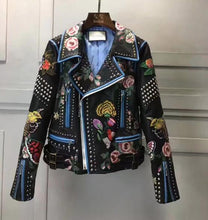 Genuine Leather Jacket Women Winter Real Sheepskin Leather Rivet Coat Woman Floral Honeybee Embroidery Jacket Female RL010