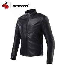 SCOYCO Men's Waterproof Moto Jacket Motorbike Racing Jackets Genuine Leather Cowhide Motorcross Jackets Motorcycle Clothing
