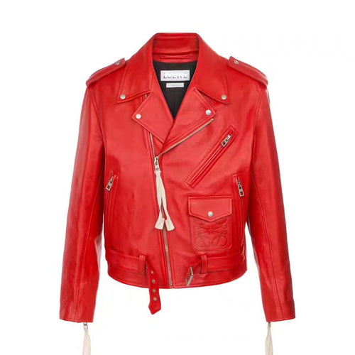 New Elegant Genuine Leather Jacket Women Winter Real Sheepskin Leather Jackets Women Motorcycle Biker Coat Ladies Female RL80828