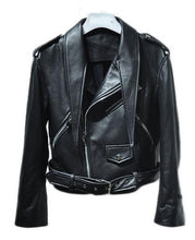 New Real Sheepskin Leather Jacket Women Winter Genuine Leather Coat Woman Belt Collar Jacket Ladies Female RL011